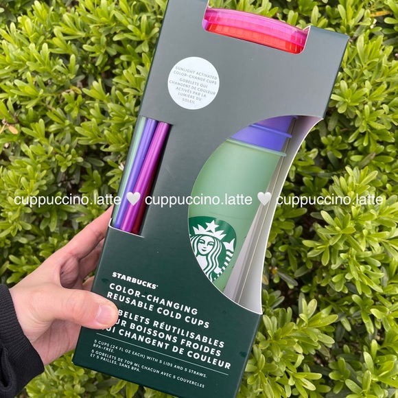 🌈NEW SET✨Starbucks 2022 Summer Neon Hot Cups & Sunlight Activated Cold Cups - Picture 3 of 13